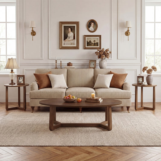 Nesting Coffee Table Set, Wood Veneer Top, Rubber Wood Legs, Walnut Coffee Tables Walnut at Gallery Canada