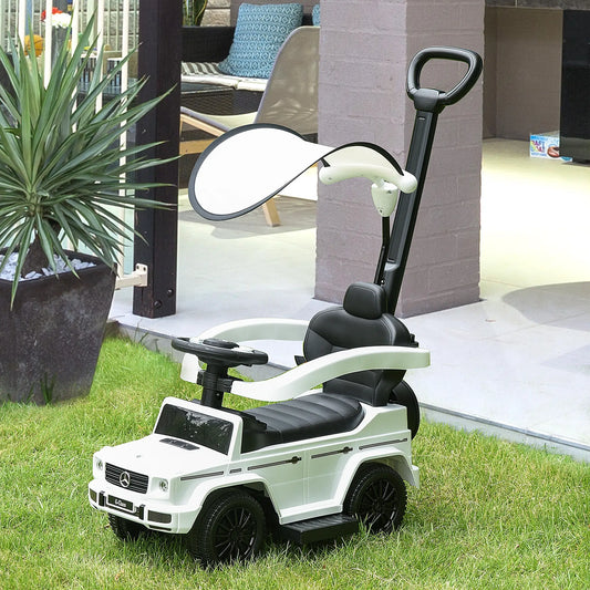 Licensed Push Car, 3-in-1 Toddler Sliding Car, White Push Cars for Toddlers White at Gallery Canada