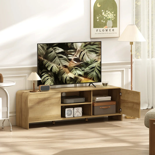 TV Stand For 65 Inch TV, Nordic Entertainment Center, Natural