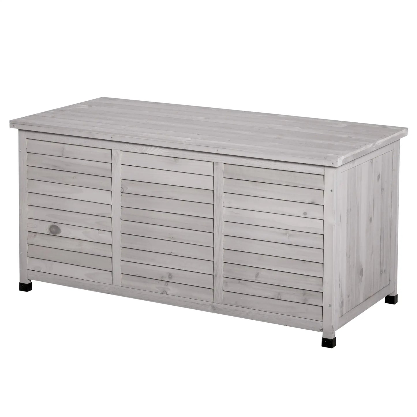 75 Gallon Wooden Storage Box, Patio Deck Bench, Outdoor Garden Container, Grey Patio Storage Boxes at Gallery Canada