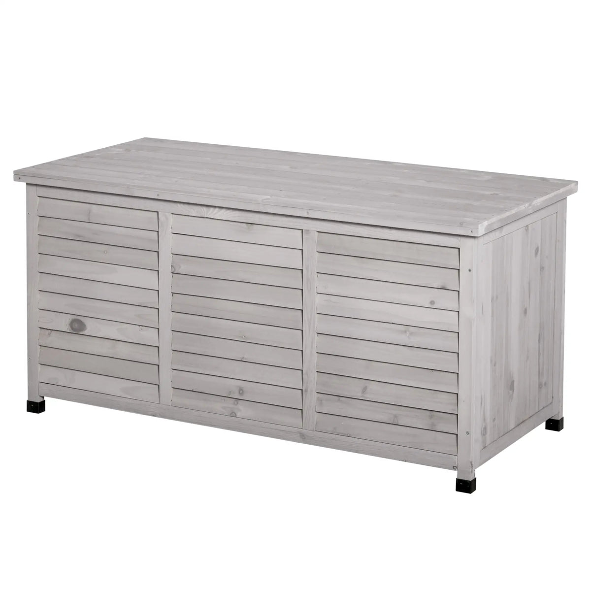 75 Gallon Wooden Deck Box, Outdoor Garden Storage Bench, Grey Patio Storage Boxes at Gallery Canada