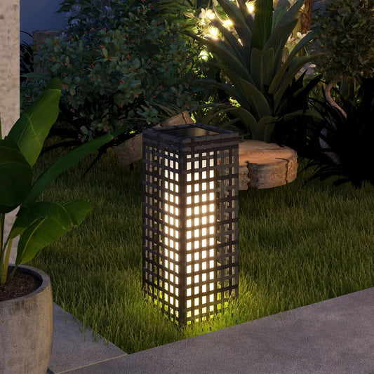 Solar Outdoor Floor Lamp, IP44, Auto LED Lights, Grey Solar Post Lamps Grey, Black at Gallery Canada