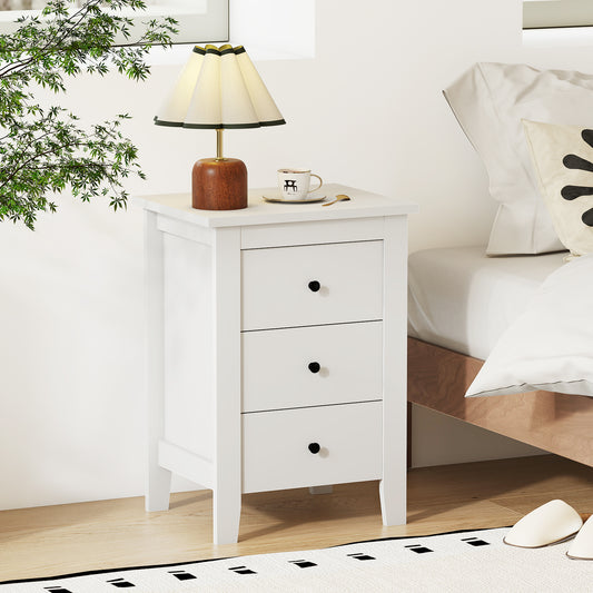 Nightstand End Beside Table Drawers Modern Storage Bedroom Furniture, White Nightstands White at Gallery Canada
