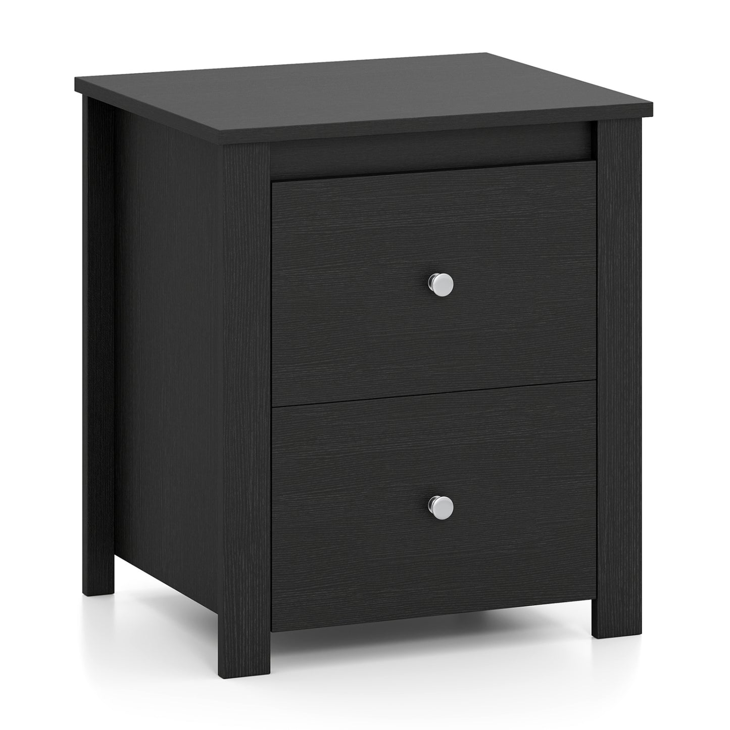 Nightstand With 2 Drawers for Bedroom Living Room, Black