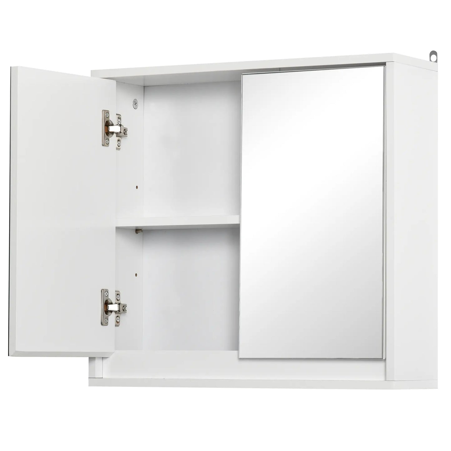 Wall Mounted Medicine Cabinet, Mirrored, Hinged Door, 2-Tier Shelves, White Mirror Medicine Cabinets at Gallery Canada