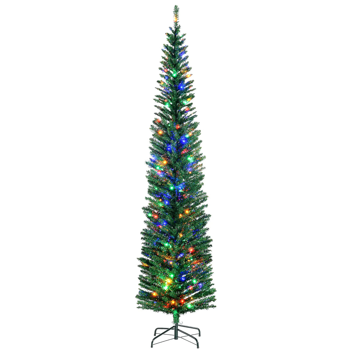 7.5' Artificial Pencil Christmas Tree, LED Lights, Steel Base, Colorful Pencil Christmas Trees at Gallery Canada