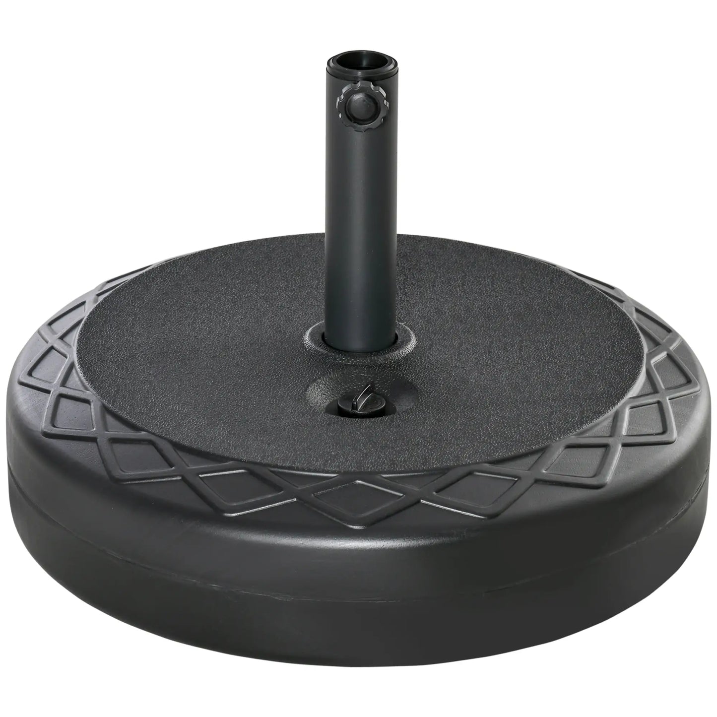 "22" Round Parasol Base, Water Filled, for 1.5"/1.9" Poles, Black Umbrella Bases at Gallery Canada