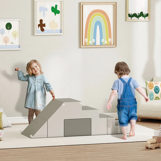 2-Piece Soft Play Kids Foam Set, for Crawl and Climb, Light Grey Kids Gym & Playmats Light Grey, Grey at Gallery Canada