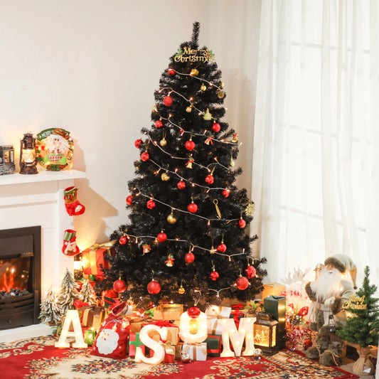 6ft Artificial Christmas Tree, Unlit Douglas Fir, Realistic Branch Tips, Black Artificial Christmas Trees Black at Gallery Canada