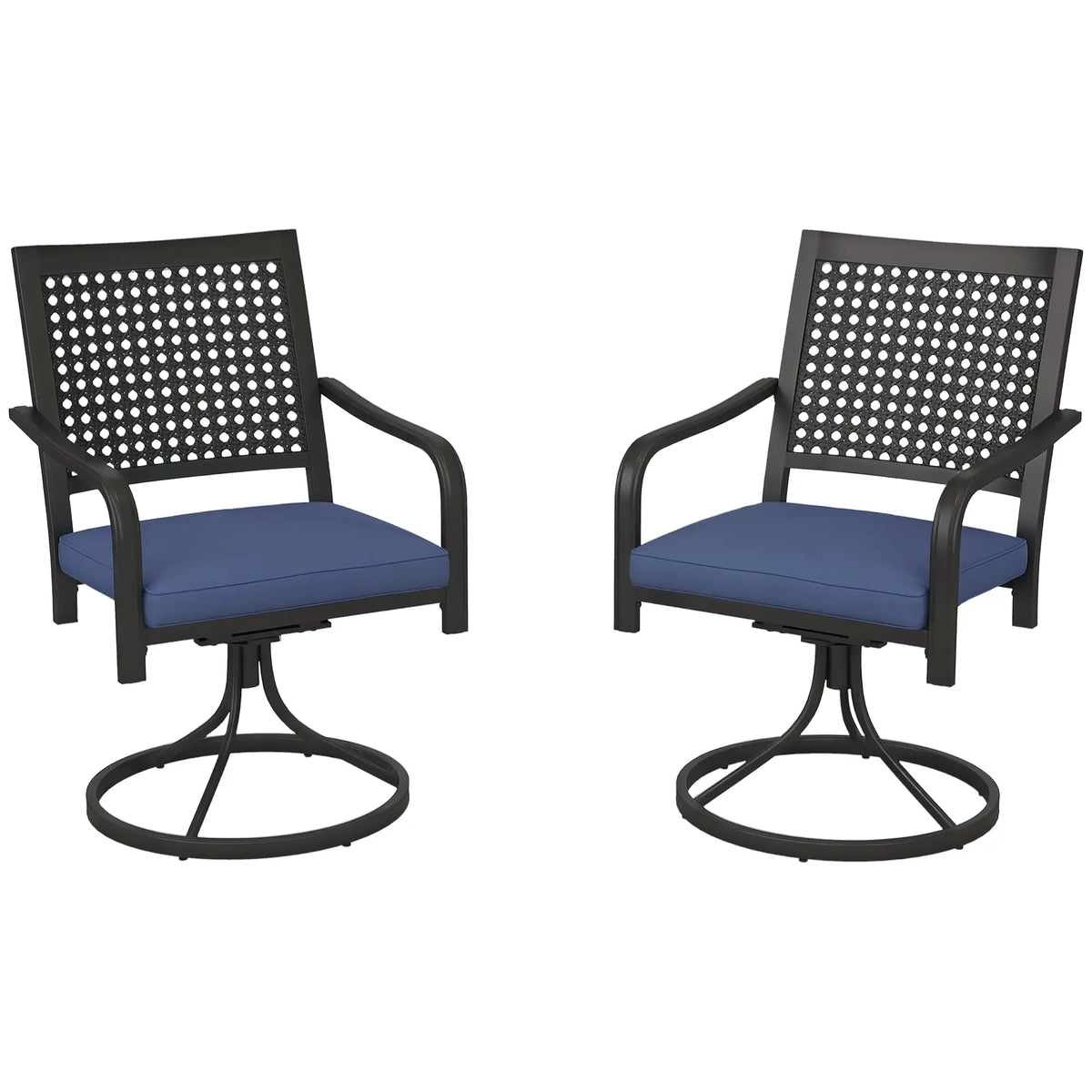 Patio Swivel Chairs With Cushion, Navy Blue Bistro Sets at Gallery Canada