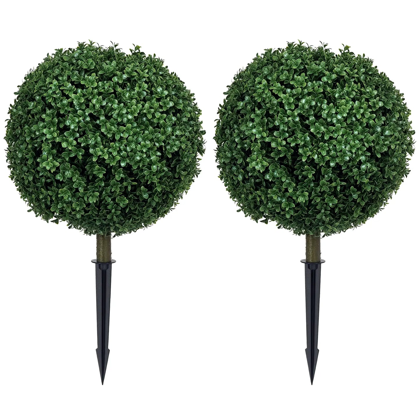 Artificial Boxwood Trees, Set of 2 Ball Topiary, UV Resistant Artificial Trees at Gallery Canada