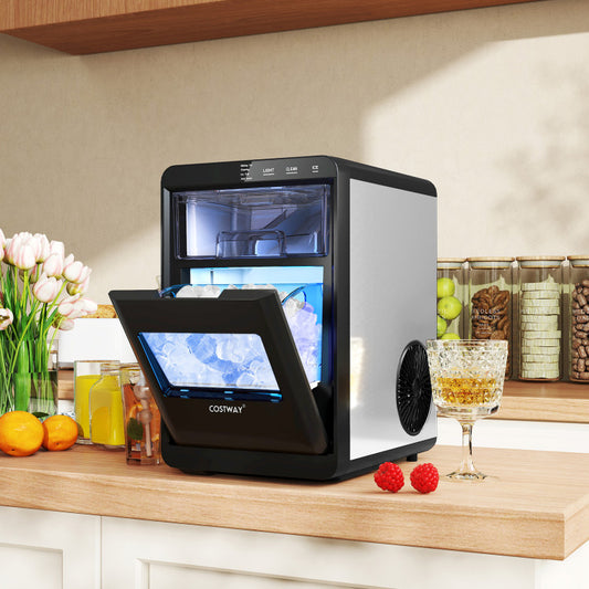 Countertop Nugget Ice Maker, Soft Chewable Pellet, Black Ice Makers Black at Gallery Canada