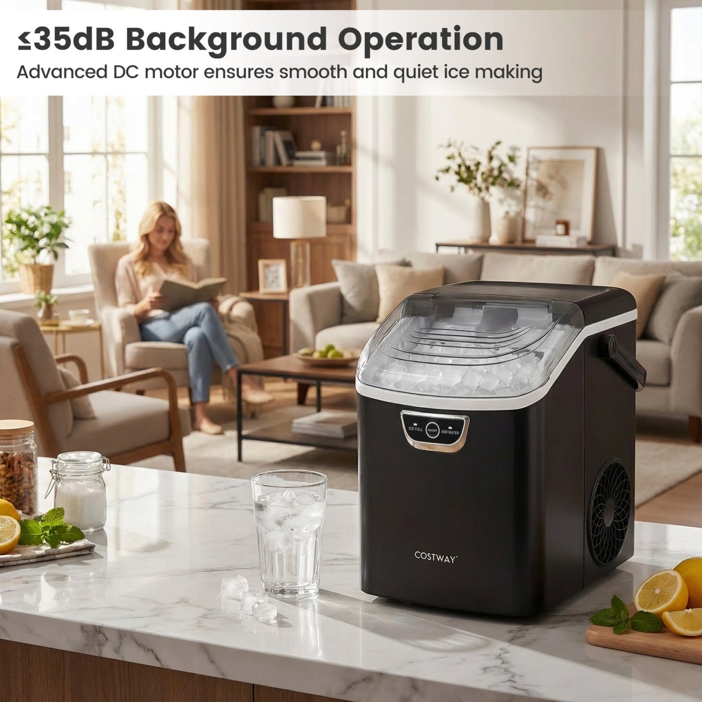 Countertop Nugget Ice Maker, Audible Full Alarm, Black Ice Makers at Gallery Canada