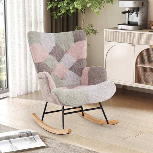 Chaise à bascule pour la chambre d'enfants, Accoudoirs ergonomiques, Dossier haut