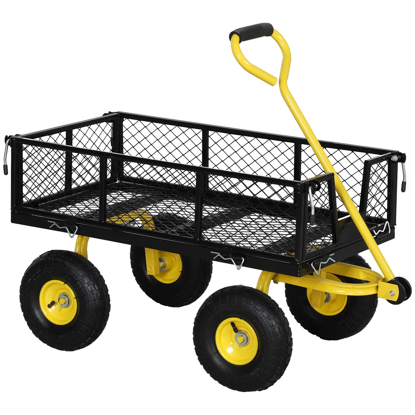 Steel Garden Cart, Utility Wagon, Removable Sides, 10" Wheels, 440lbs Capacity Folding Garden Carts at Gallery Canada