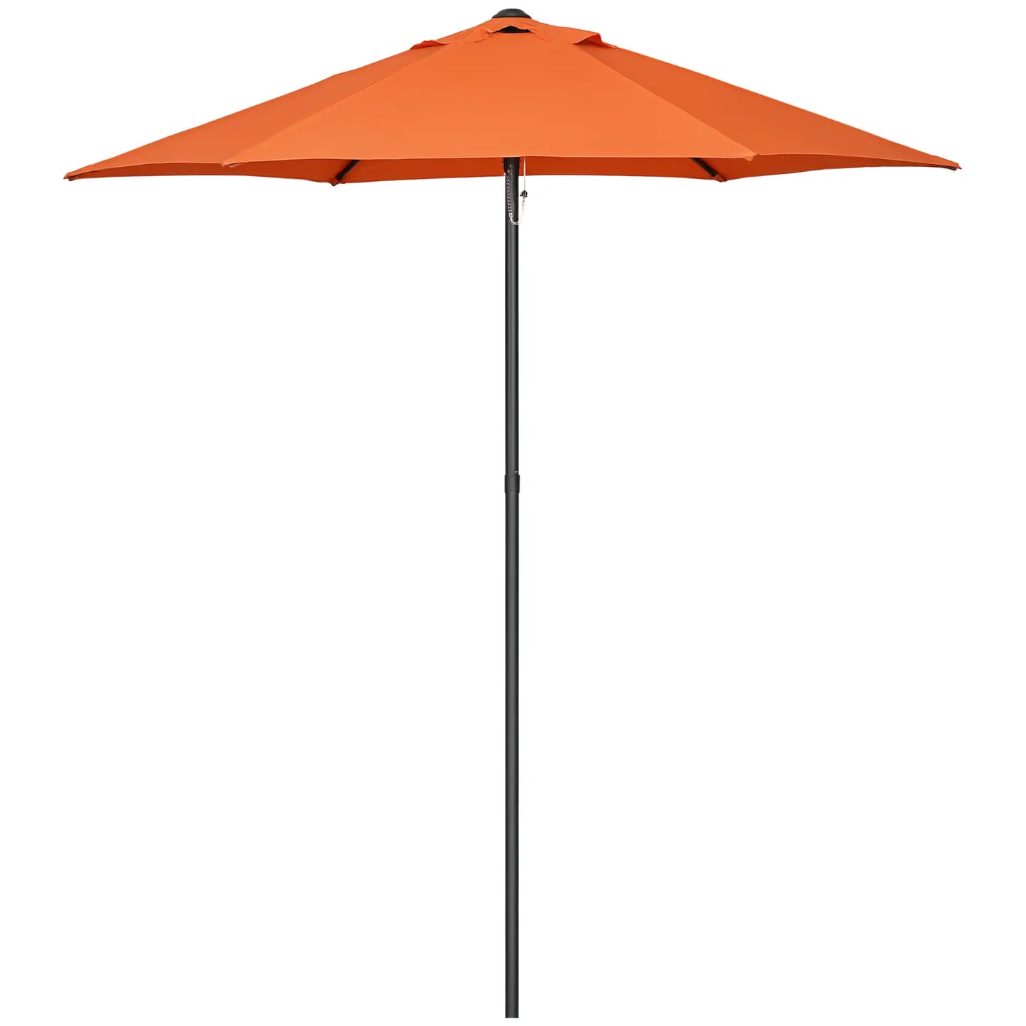 6.6FT Parapluie de Patio Extérieur, 6 Côtes Solides, Orange