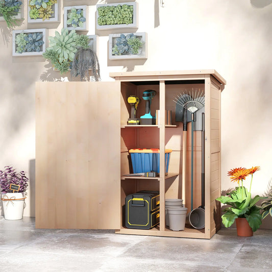 Garden Storage Shed, 29.9"x21.7"x45.3", With Asphalt Roof And Shelves, Natural Sheds Natural at Gallery Canada