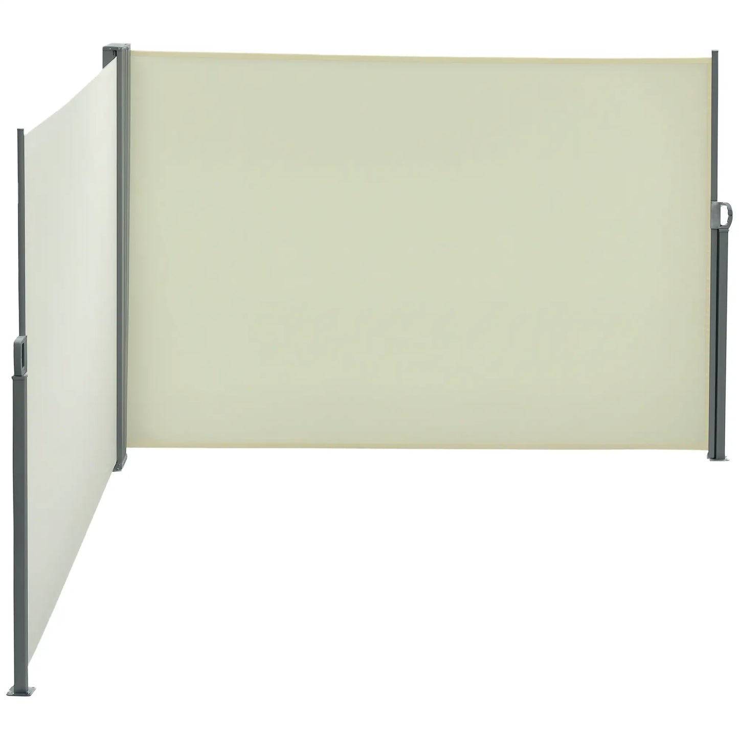 236" x 63" Outdoor Privacy Wall, Retractable Awning, Patio Screen, Cream White Side Awnings at Gallery Canada