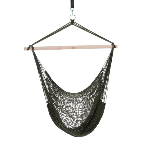 Portable Hammock Chair, Hanging Woven Hammock Swing Chair Sleeping Bed for Outdoor Garden Yard Camping, Army Green