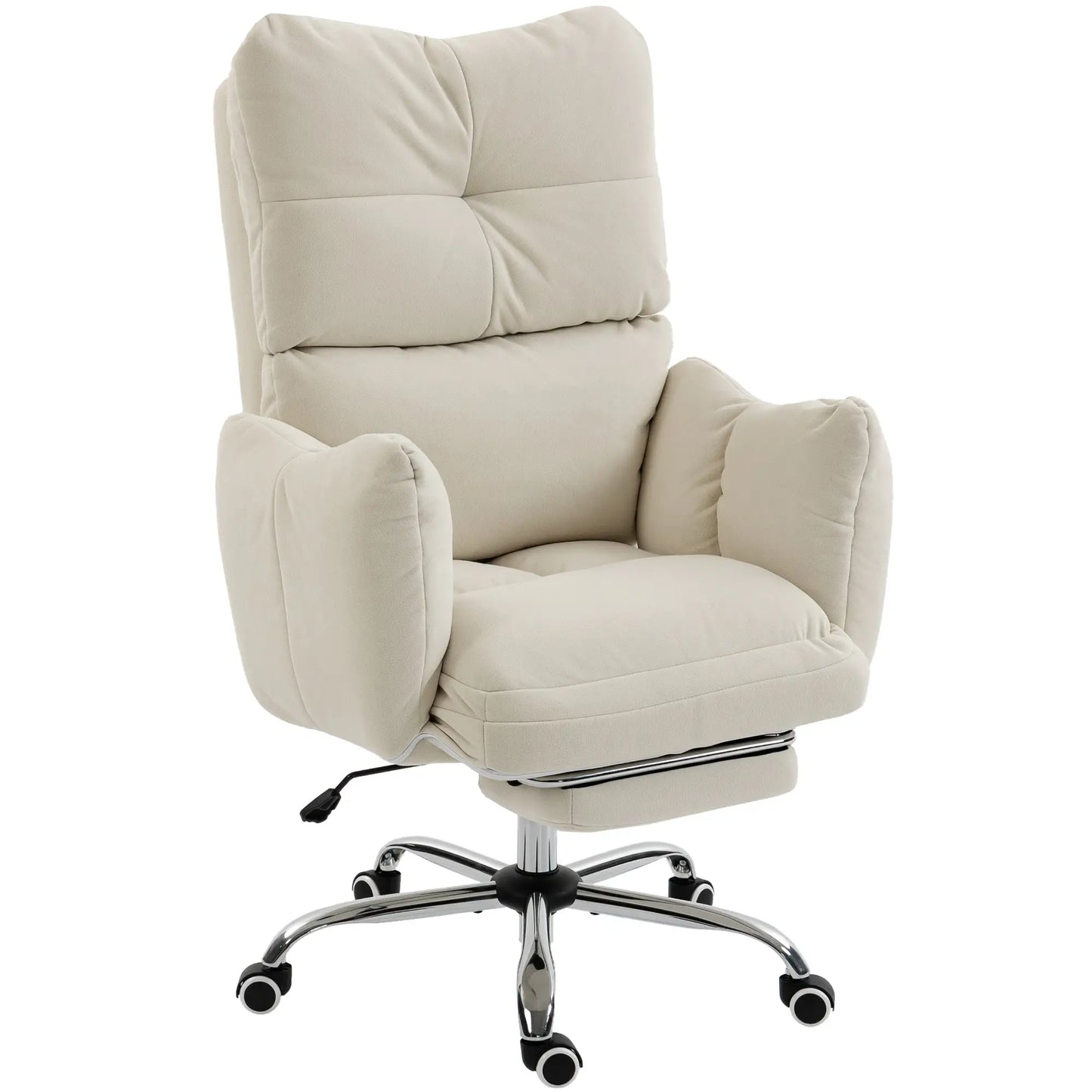 Ergonomic Reclining Office Chair with Foot Rest, Cream Executive & Manager Chairs at Gallery Canada