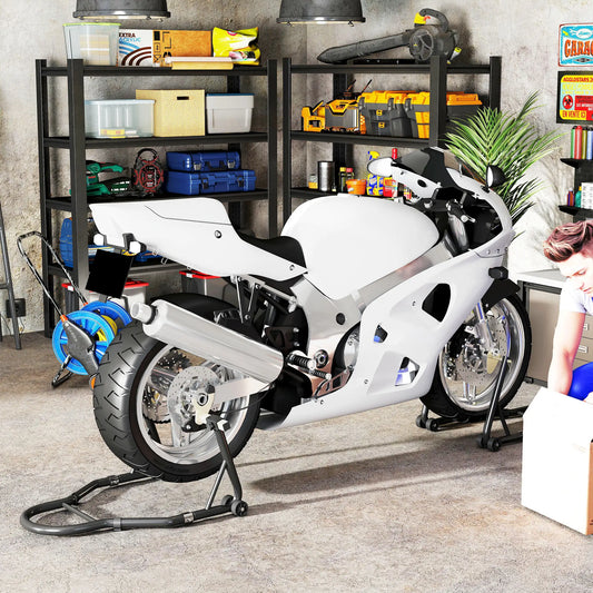 Motorcycle Stand Set, 850 lbs Capacity, Front Rear Wheel Lift, Black Automotive Black at Gallery Canada