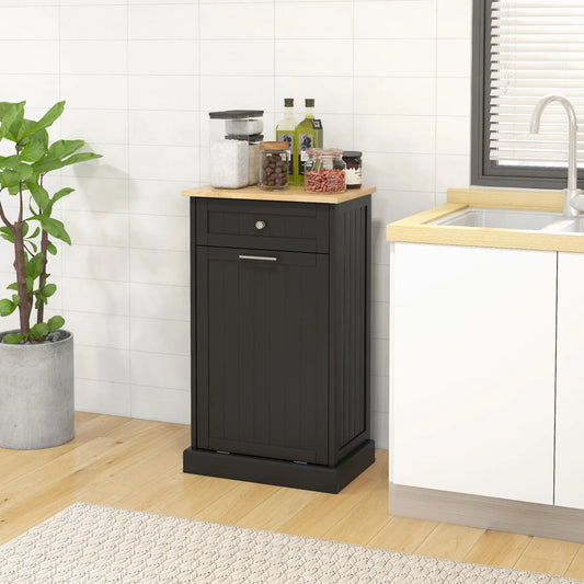 Kitchen Tilt Out Trash Bin Cabinet, Free Standing, Black Storage Cabinets Black at Gallery Canada