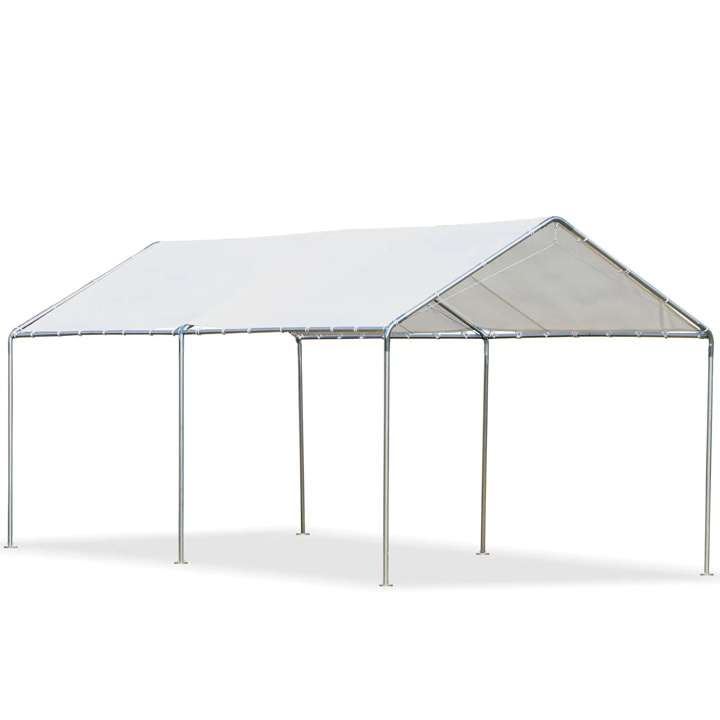 10' x 20' Heavy Duty Galvanized Carport Canopy, Anchor Kit, White Car Shelters at Gallery Canada