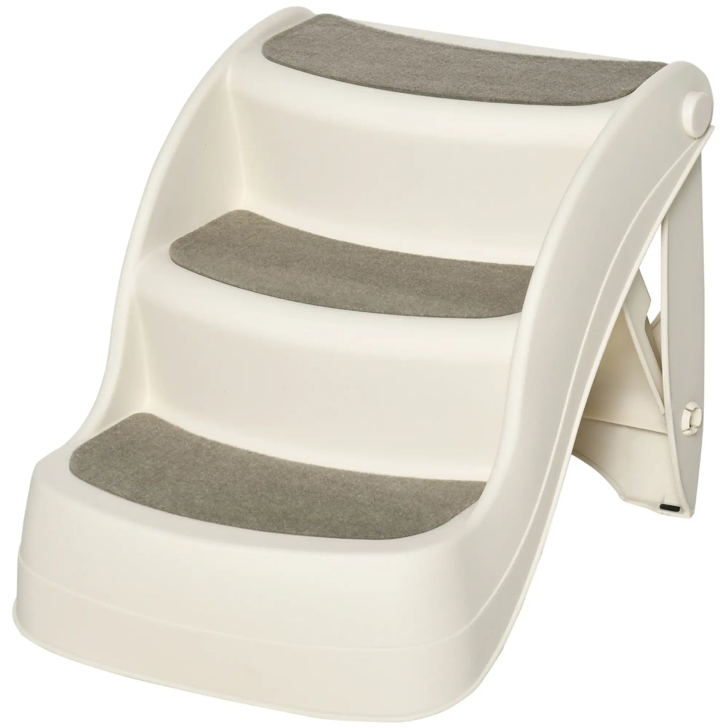Portable Pet Stairs, 3-Step Foldable for Small Dogs Cats, Non-Slip, Cream Dog Stairs at Gallery Canada