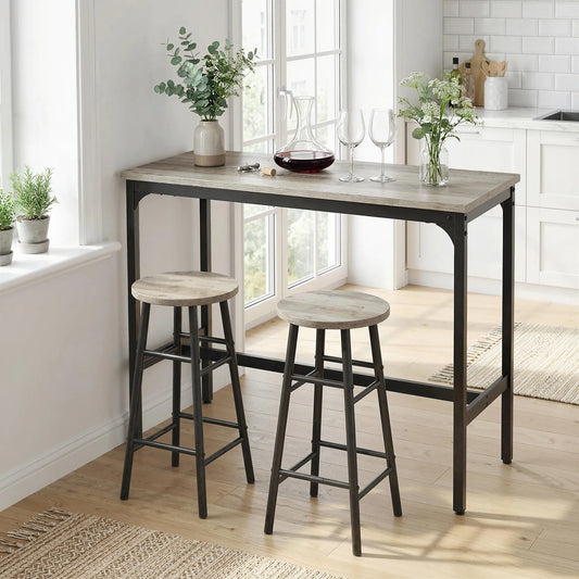 Counter Height Bar Table And Chairs Set, 3-Piece, For 2 Bar Sets Brown, Black at Gallery Canada