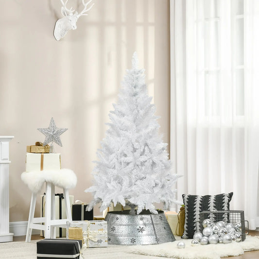 5ft Artificial Christmas Tree, Realistic Pine Branches, Auto Open, Indoor, White Artificial Christmas Trees White at Gallery Canada