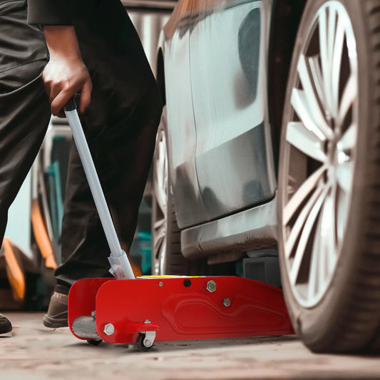 Hydraulic Racing Floor Jack, 4.7"-11.8" Lifting Range, 2 Ton Capacity, Red Automotive Red, Grey at Gallery Canada