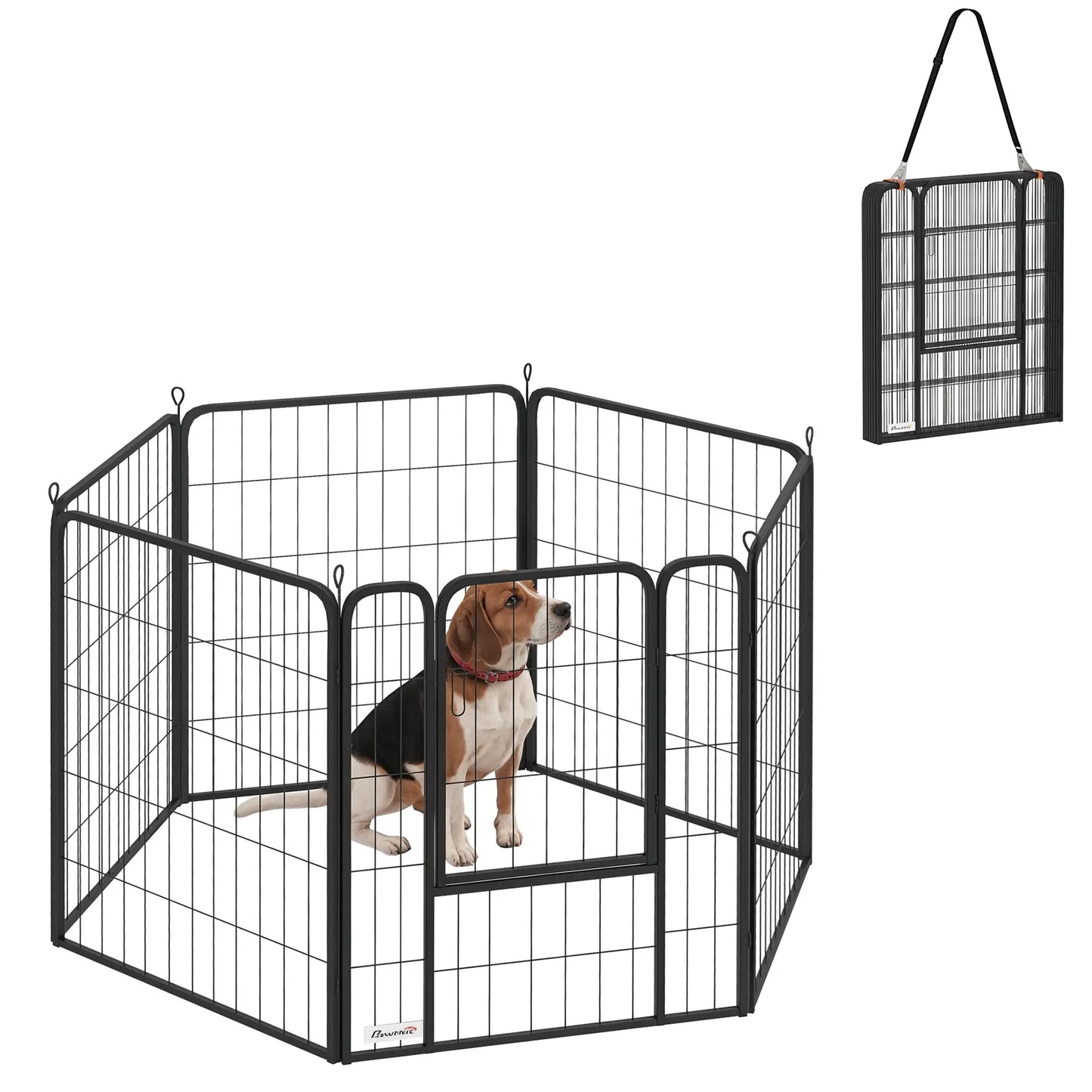 6 Panels Heavy Duty Dog Playpen, 31.5" Height, Portable Foldable Houses, Kennels & Pens at Gallery Canada