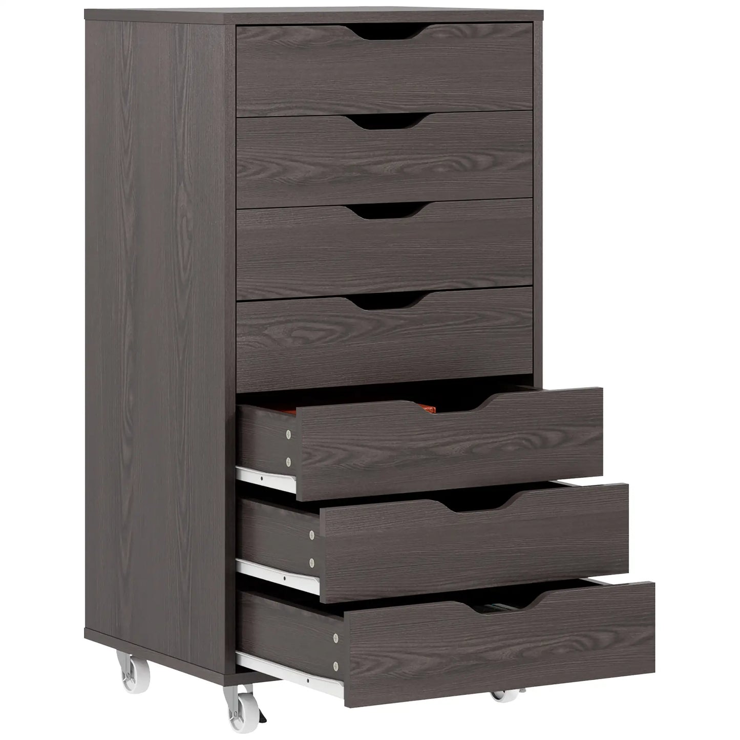7-Drawer Vertical File Cabinet, 18.7"x15.6"x35.4", Wood Grain, Grey Office Cabinets & Cupboards at Gallery Canada