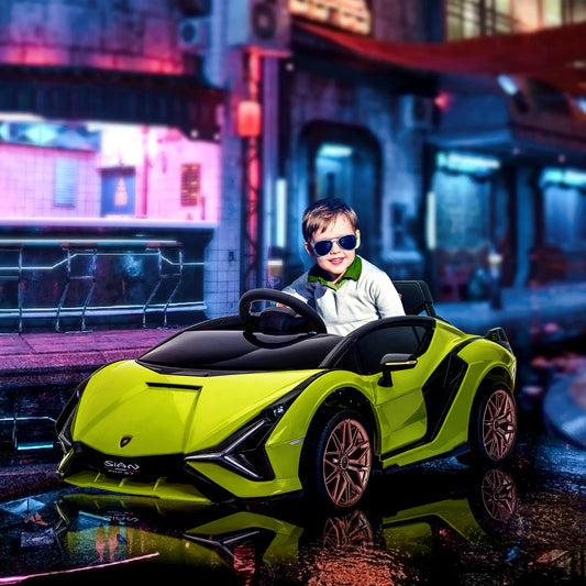 12V Battery Powered Kids Ride On Car, Remote Control, Music Lights, MP3, Green Electric Toy Cars Green at Gallery Canada