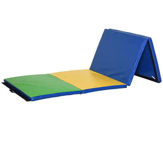 4'x10'x2'' Folding Gymnastics Tumbling Mat, Exercise Mat with Carrying Handles for Yoga, MMA, Martial Arts, Stretching, Core Workouts, Multi Color - Gallery Canada