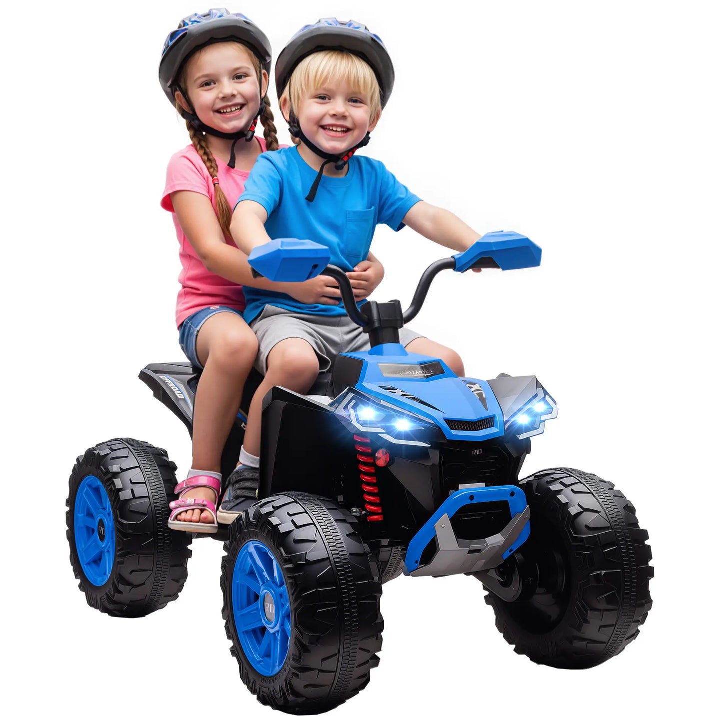 2-Seater All-Terrain 4 Wheeler, 24V Kids ATV Ride-On, Electric Quad Car, Blue Electric Toy Cars at Gallery Canada