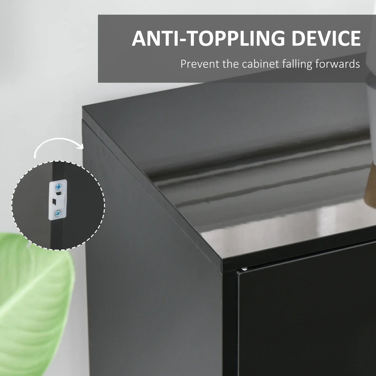 Modern Kitchen Sideboard, Coffee Bar with 2 Drawers, Black Bar Cabinets at Gallery Canada