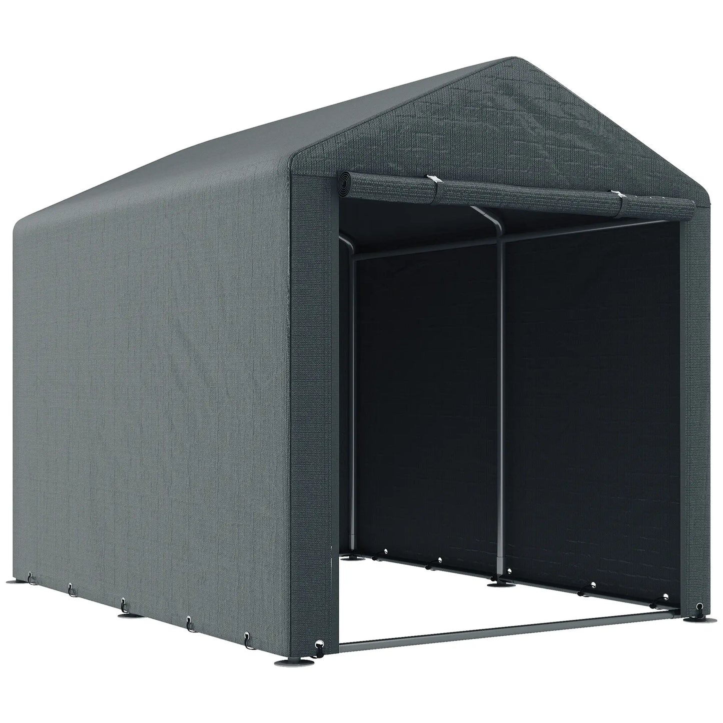 Portable Bicycle Shed, Galvanised Steel Frame, Large Door, Waterproof, Dark Grey Sheds at Gallery Canada