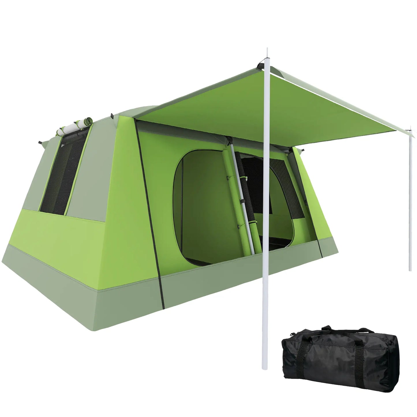 Tunnel Tent Camping Shelter, Two Rooms, Lamp Hook, Portable, Green Camping Tents at Gallery Canada