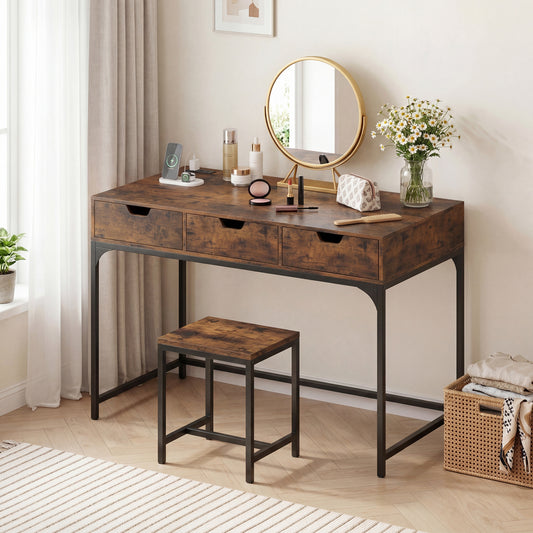 Office Desk With Power Outlets, Hidden Compartment, Brown Office Desks Rustic Brown at Gallery Canada
