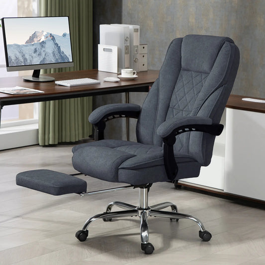 Massage Office Chair, Reclining Computer Chair, Adjustable Height, Footrest, Dark Grey