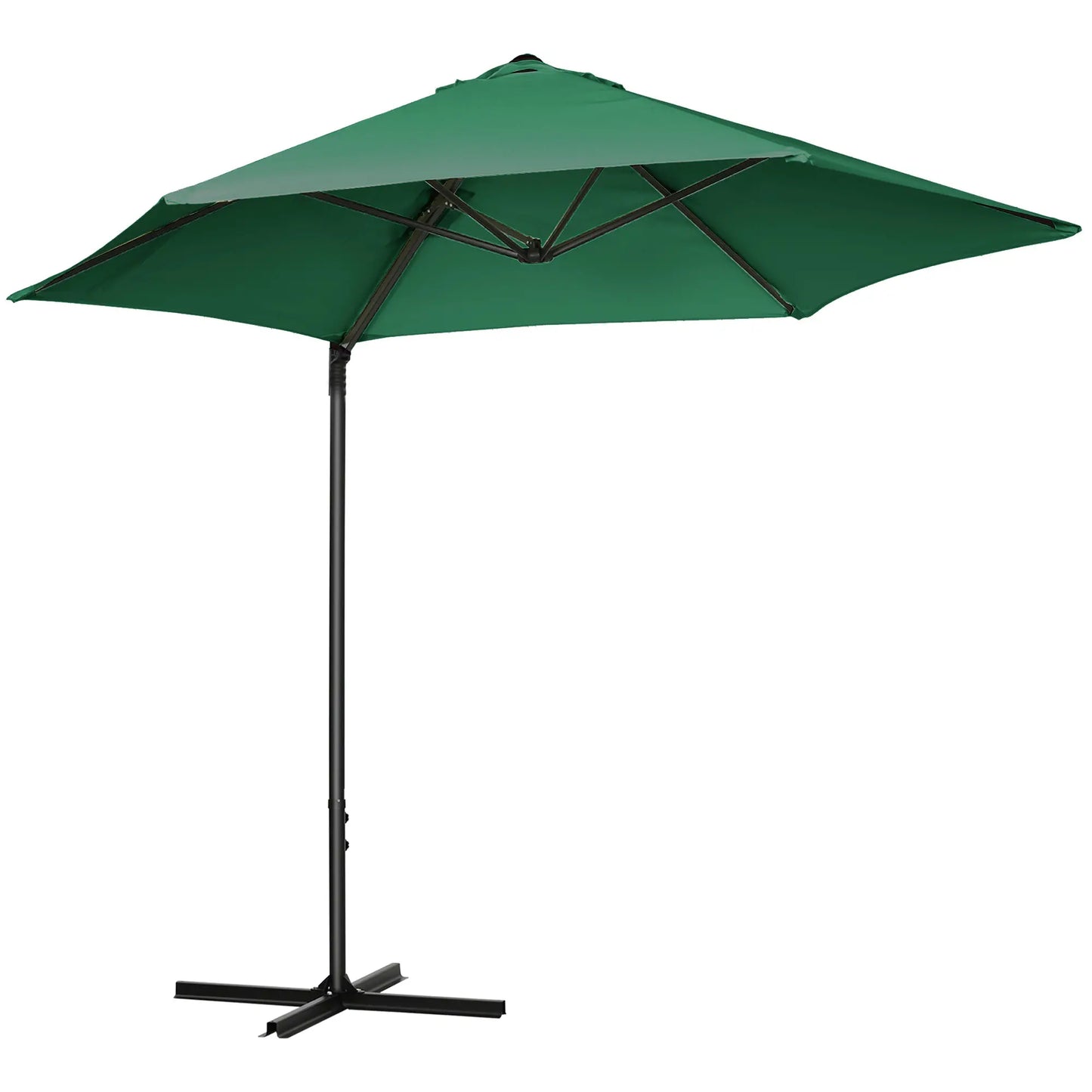 8.5FT Offset Patio Umbrella, 360° Rotation, Green Cantilever Umbrellas at Gallery Canada