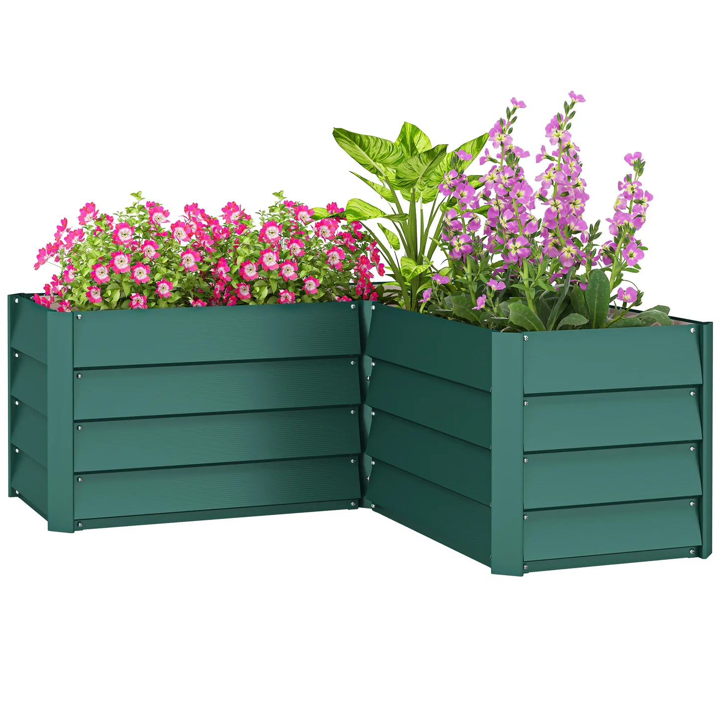 45" x 45" x 17" L-Shaped Galvanized Steel Raised Garden Bed Raised Garden Beds at Gallery Canada