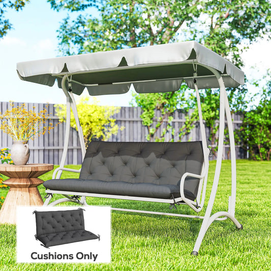 2 Seater Garden Bench Cushion, Thick Outdoor Non-Slip, 47" x 43" x 5", Black Patio Chair Cushions Black at Gallery Canada