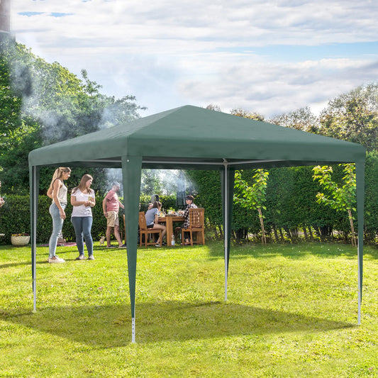 10x10ft Party Tent Portable Gazebo, Folding Garden Canopy Event Shelter Outdoor Sunshade Green Canopy Tents Green at Gallery Canada
