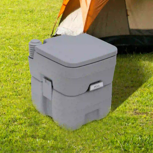 Portable Toilet for Adults, 2 Detachable Tanks, 5.3 Gallon (20L), Grey Camping Toilets Grey at Gallery Canada