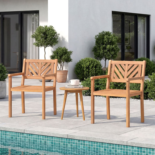 Acacia Wood Patio Dining Chairs, 400 lbs Capacity, Set of 2 Patio Dining Chairs Options at Gallery Canada