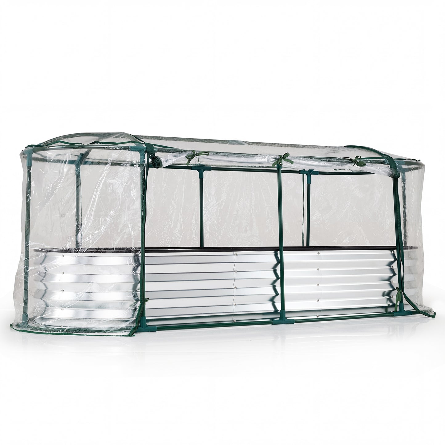 Steel Raised Garden Bed With Greenhouse Cover, Silver Raised Garden Beds Silver at Gallery Canada