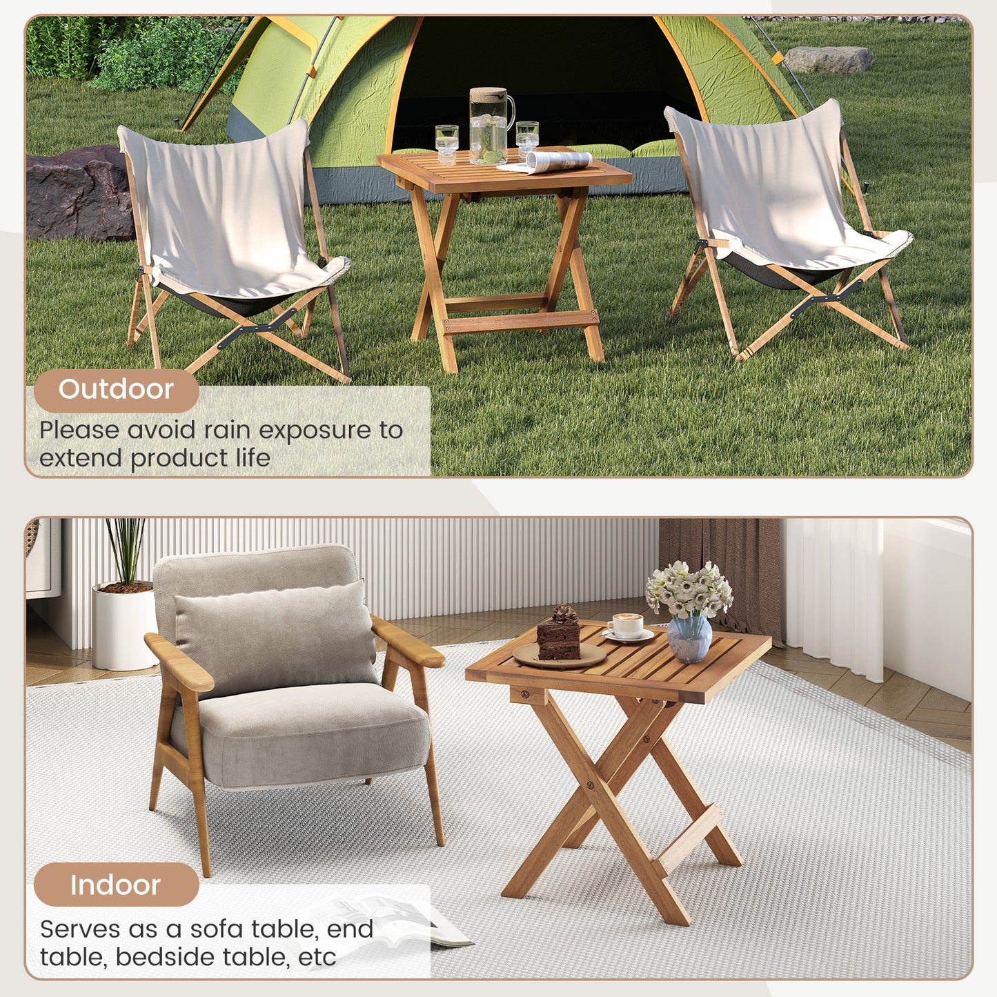 Outdoor Folding Side Table For Small Space And Garden Patio Coffee Tables at Gallery Canada