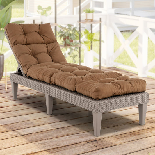 Outdoor Lounge Chaise Cushion, With String Ties, Brown Outdoor Chaise Lounges Brown at Gallery Canada